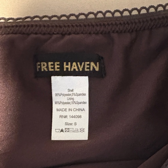 Elegant Asymmetrical Brown Polka Dot Skirt - Picture 7 of 7